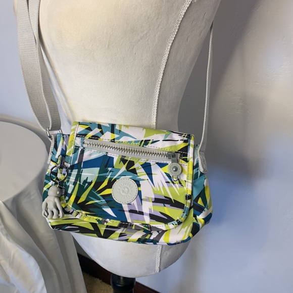 Kipling Yellow Blue Nylon Small Crossbody with gorilla MCB4900 - Picture 12 of 14